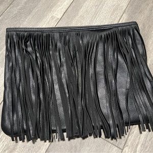 Bergdorf Goodman Leather Fringe Clutch